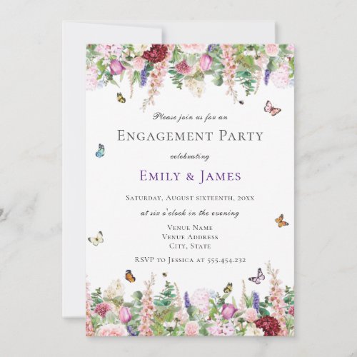 Floral Engagement Party Invitation
