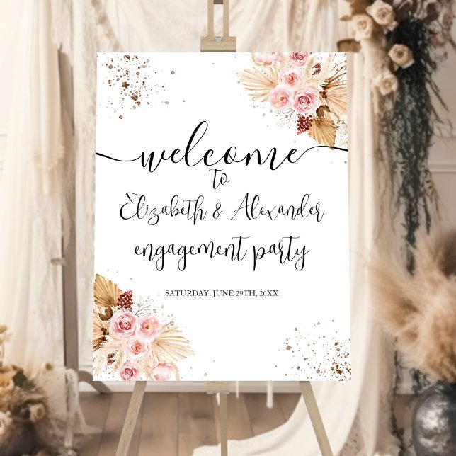 Floral Engagement Party Welcome Sign Foam Board (Creator Uploaded)