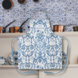 Floral English Garden Blue and White Grandmother Apron<br><div class="desc">This beautiful English chintz, light and airy vintage floral pattern apron was created from a torn scrap of antique wallpaper artwork in Delft blue and white. The color in the image was restored and repeat pattern recreated to produce this timeless, elegant apron with your message of love that she will...</div>
