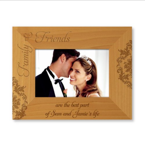 Floral Engraved 9x7 Wooden Picture Frame