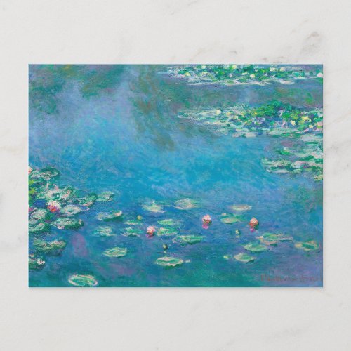 Floral Ephemera Decoupage Monet Water Lilies Postcard