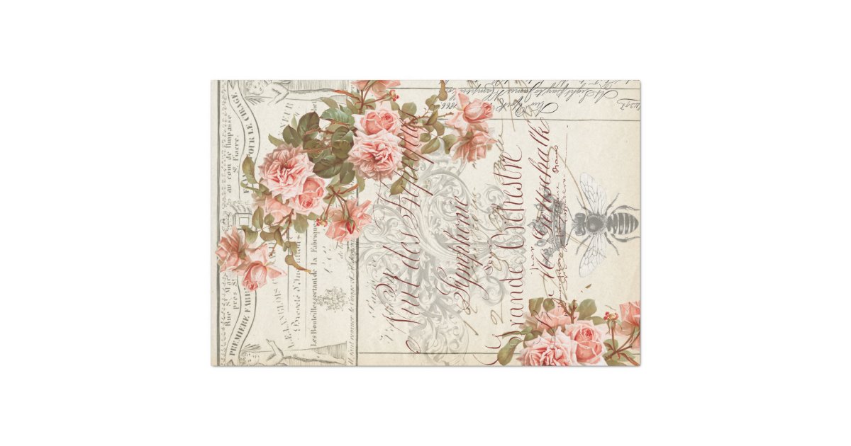 Floral Ephemera Decoupage Tissue Tissue Paper