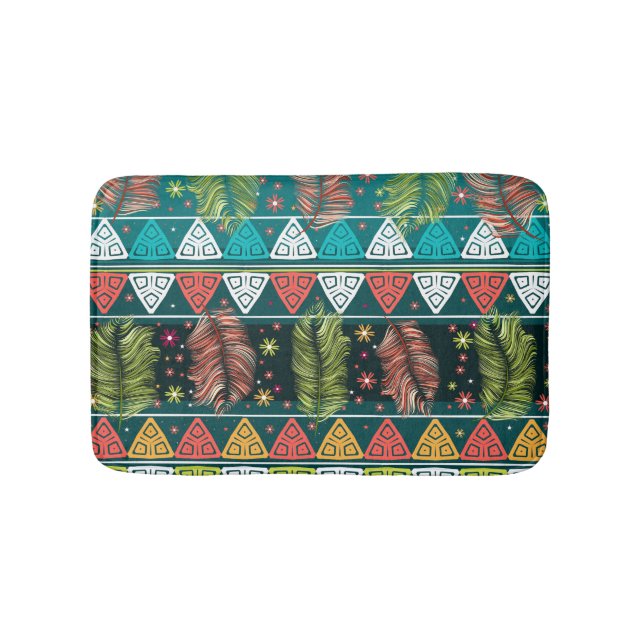 Floral Ethnic Doodle: Gentle Vintage. Bath Mat (Front)