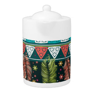 Floral Ethnic Doodle: Gentle Vintage. Teapot