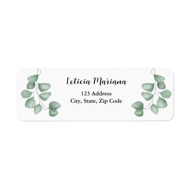 Floral Eucalyptus Address Label (Front)