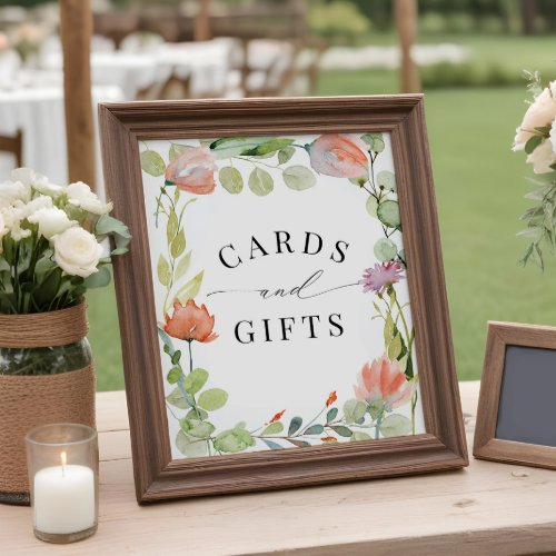 Floral Eucalyptus Bridal Shower Cards Gifts Sign