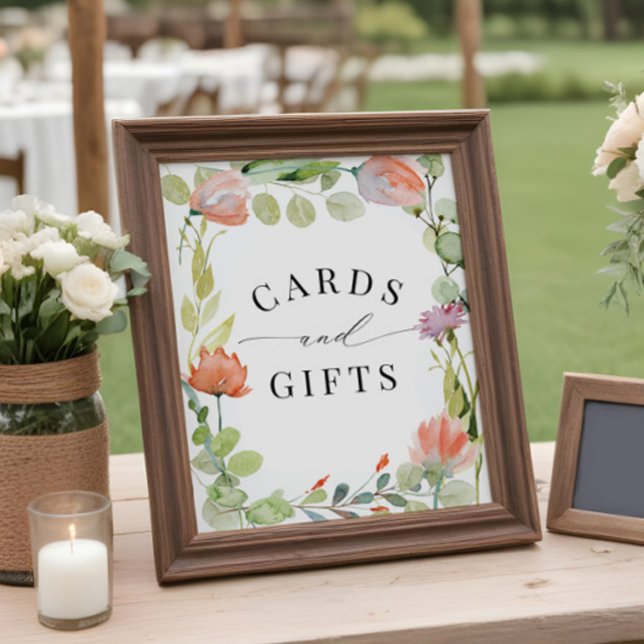 Floral Eucalyptus Bridal Shower Cards Gifts Sign (Creator Uploaded)