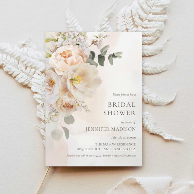 Floral Eucalyptus Bridal Shower Invitation (Creator Uploaded)