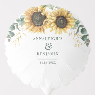 Floral Eucalyptus Greenery Sunflower Wedding Balloon