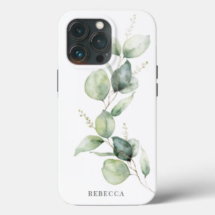 Floral Eucalyptus Script Succulent Greenery iPhone 13 Pro Case
