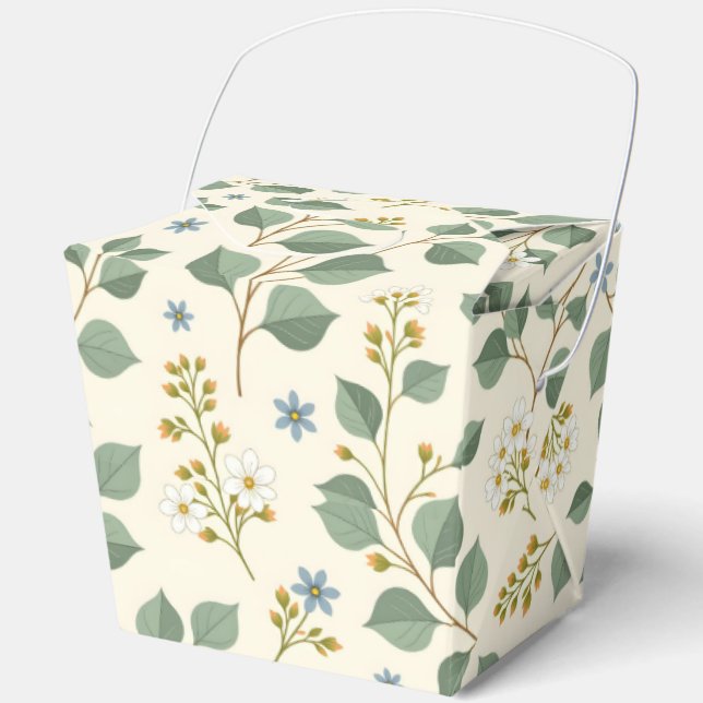 Floral eucalyptus seamless pattern favor boxes (Front)