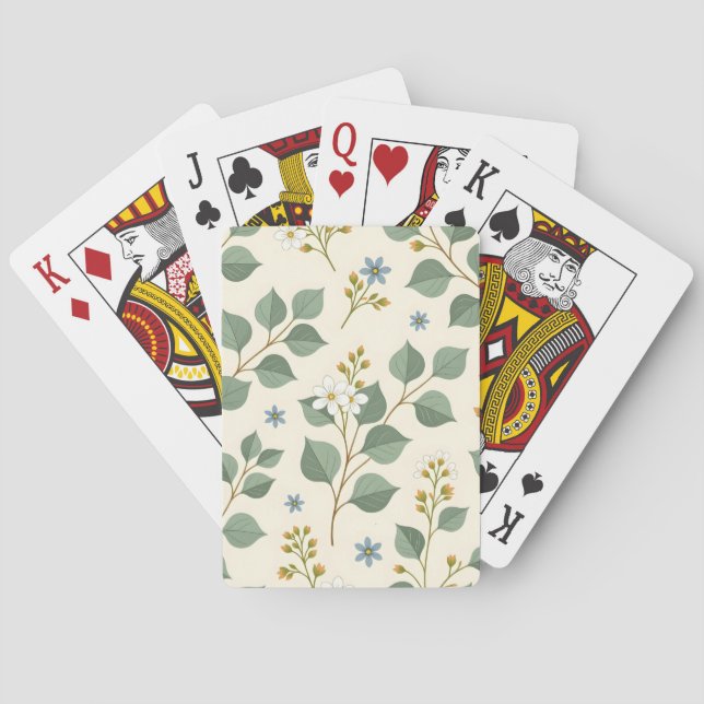 Floral eucalyptus seamless pattern poker cards (Back)