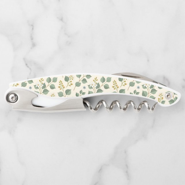 Floral eucalyptus seamless pattern waiter's corkscrew (Front)