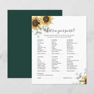 Floral Eucalyptus Sunflower Bridal Shower Game