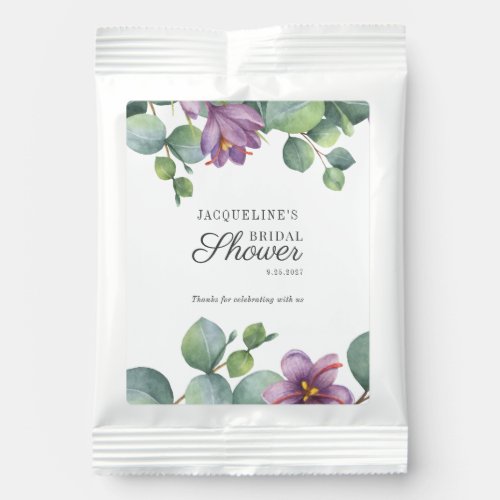 Floral Eucalyptus Watercolor Script Bridal Shower Margarita Drink Mix