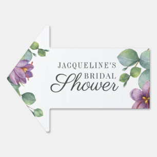 Floral Eucalyptus Watercolor Script Bridal Shower Sign
