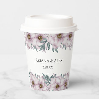 Floral Eucalyptus Wedding Paper Cup