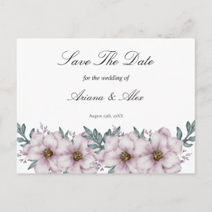 Floral Eucalyptus Wedding Save The Date Postcard