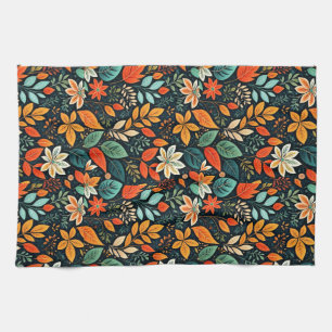 Floral Exotic Flowers Pattern Kitchen Towel