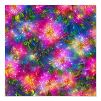 Floral Explosion Abstract Poster