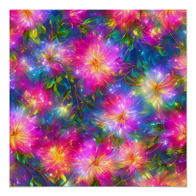 Floral Explosion Abstract Poster (Front)