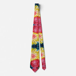 Floral Explosion Abstrcat Painting Neck Tie