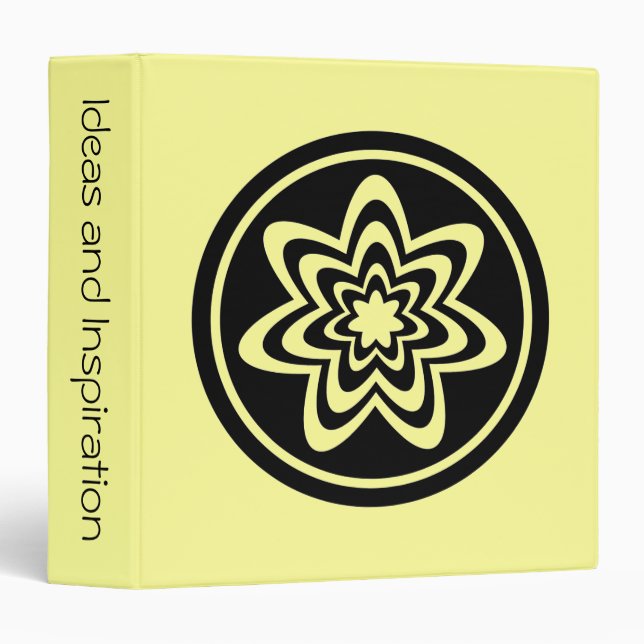 Floral Explosion Binder, Black 3 Ring Binder (Front/Spine)