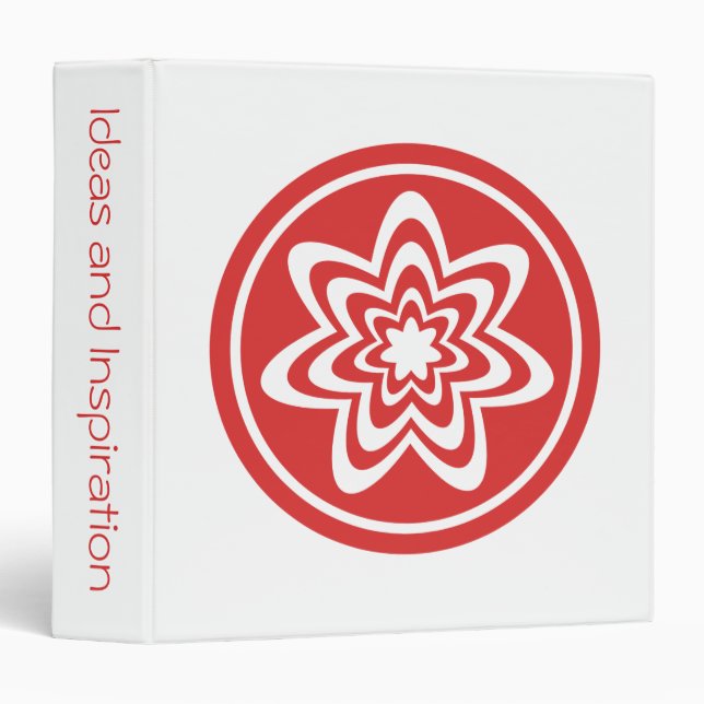 Floral Explosion Binder, Red 3 Ring Binder (Front/Spine)