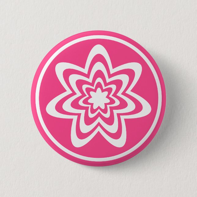 Floral Explosion Button, Pink Button (Front)