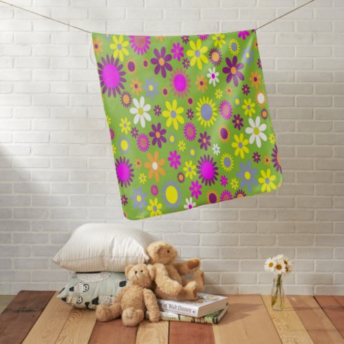 Floral Explosion in Green _ A mothers day Special Baby Blanket