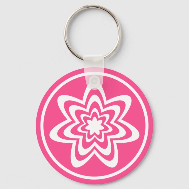 Floral Explosion Keychain, Pink Keychain (Front)