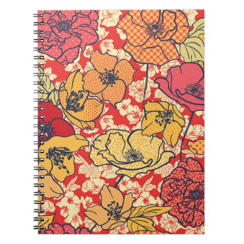 Floral Explosion Seamless Vintage Trend Notebook