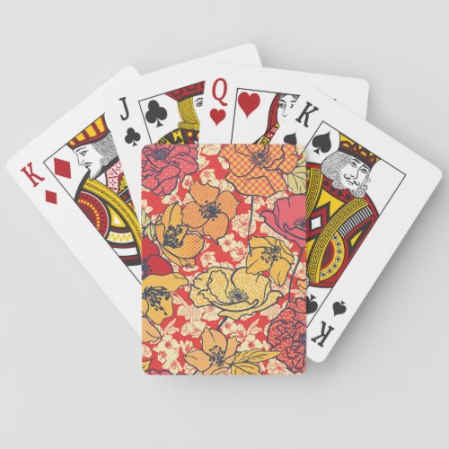 Floral Explosion Seamless Vintage Trend Playing Cards