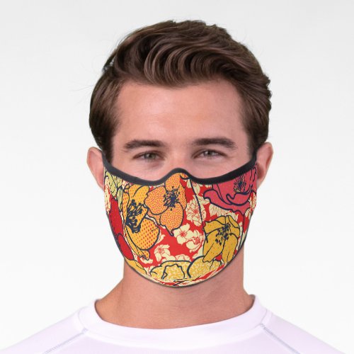 Floral Explosion Seamless Vintage Trend Premium Face Mask