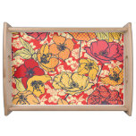 Floral Explosion: Seamless Vintage Trend. Serving Tray
