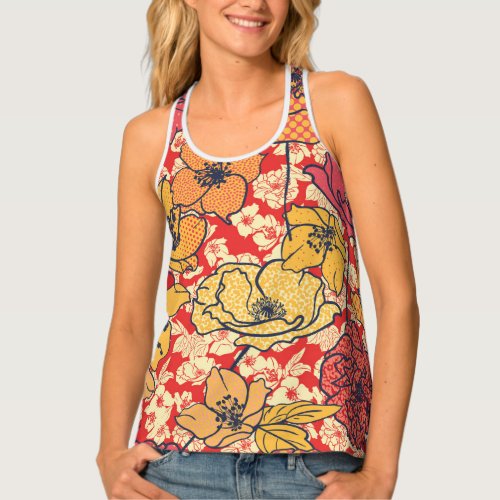 Floral Explosion Seamless Vintage Trend Tank Top