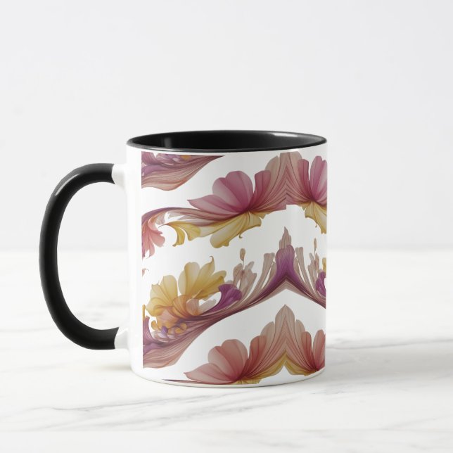 Floral Explosion – Vibrant Abstract Flower Burst  Mug (Left)