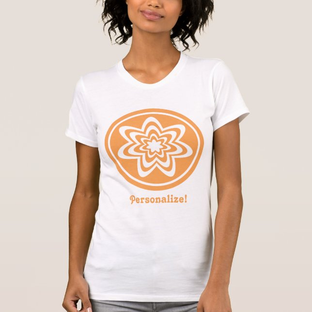 Floral Explosion Women's Tee, Orange T-Shirt (Front)