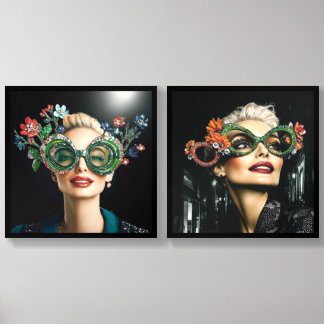Floral Extravaganza Spectacles Acrylic Photo Tile