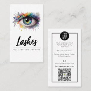 floral eye Lashes Eyelash Extensions makeup Business Card