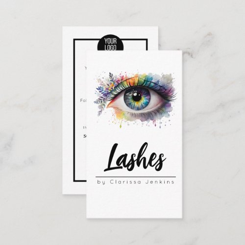 floral eye Lashes Eyelash Extensions makeup Business Card