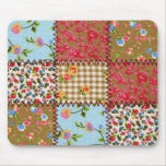 Floral Fabric Patchwork Mousepad at Zazzle