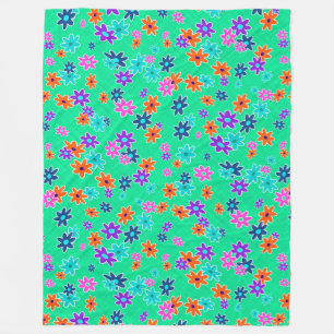Floral Fabric Seamless Pattern colored Fleece Blanket
