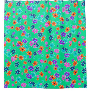 Floral Fabric Seamless Pattern colored Shower Curtain