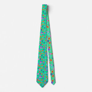 Floral Fabric Seamless Pattern colored Tie