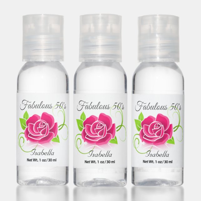 Floral Fabulous 50´s Birthday Party Hand Sanitizer (Set)