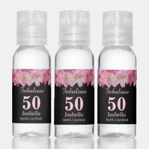 Floral Fabulous 50th Birthday Favor Hand Sanitizer