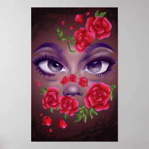 Floral Face Poster