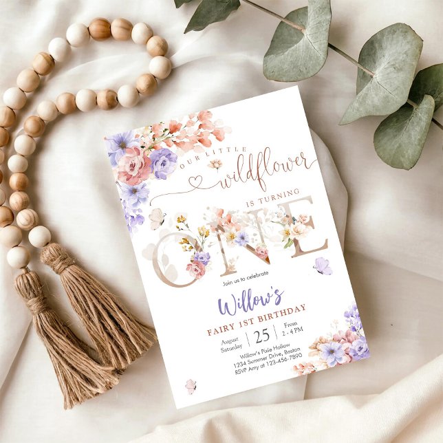 Floral Fairy 1st Birthday Invitation (Creator Uploaded)