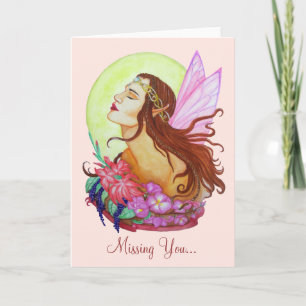 Floral Fairy Blank "Miss You" card